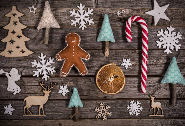 istock Christmas decoration on wooden background 851775150