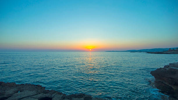 istock Sunset landscape from sea coast 851776068