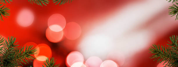 istock Red Christmas Background with Needles and Glitter. 851776454