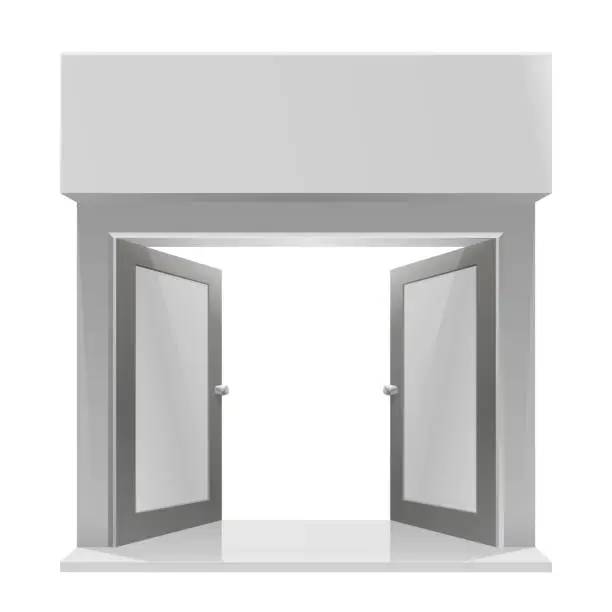 Vector illustration of The door to the store on a white background