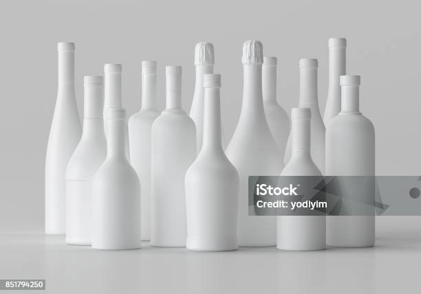 Mockup Leer 3dillustration Alkohol Flasche Textfreiraum Stockfoto und mehr Bilder von Wein