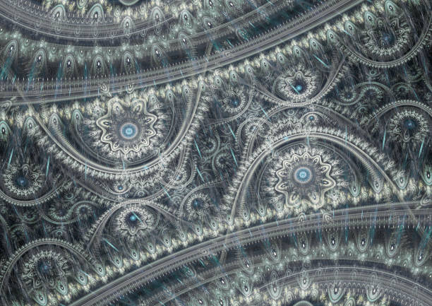 istock Grey mechanical fractal, steampunk background 851795242