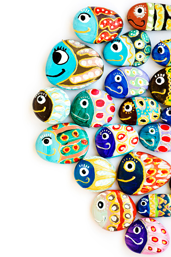 istock Funny painted acrylic pebbles 851797738