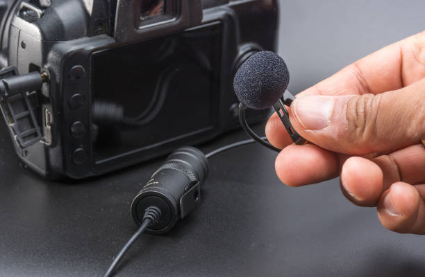 Lapel microphone stock photo