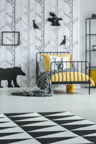 istock Geometric carpet in child's bedroom 851806080