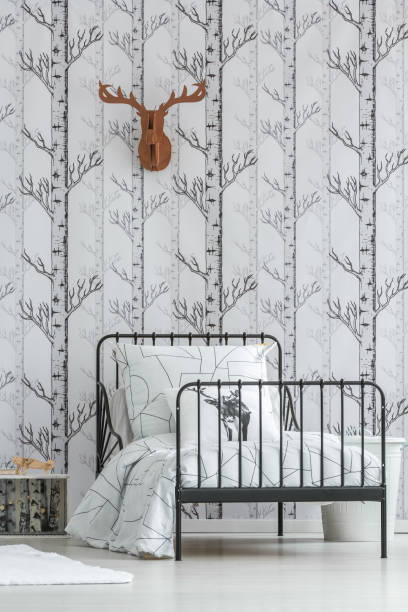 istock Kid's bedroom with deer head 851806146