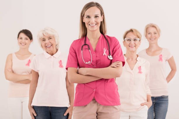 istock Pink breast cancer awareness ribbons 851820242