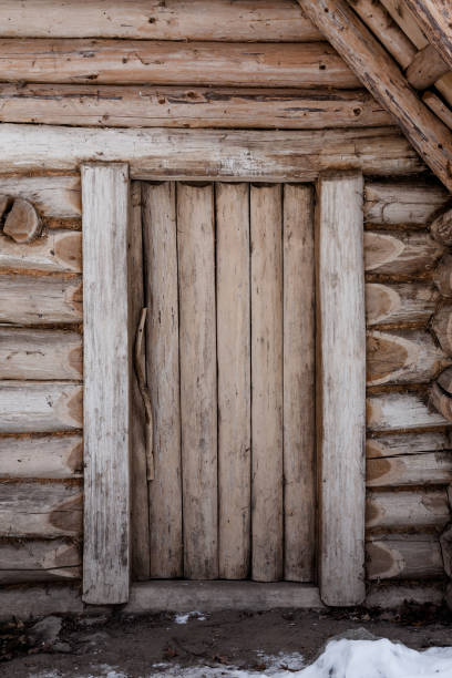 istock Front view of the log house 851820364