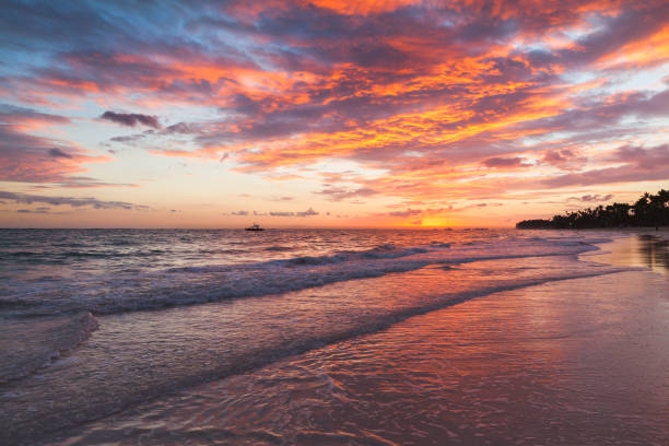 istock Colorful clouds in sunrise over Atlantic Ocean 851821234