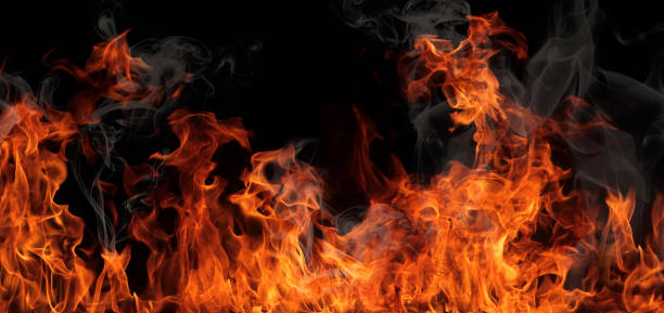 istock Texture of fire on a black background. 851824030