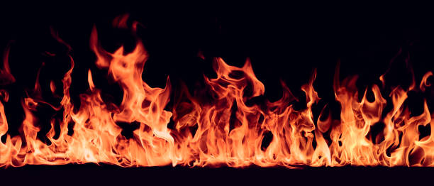 istock Texture of fire on a black background. 851824592
