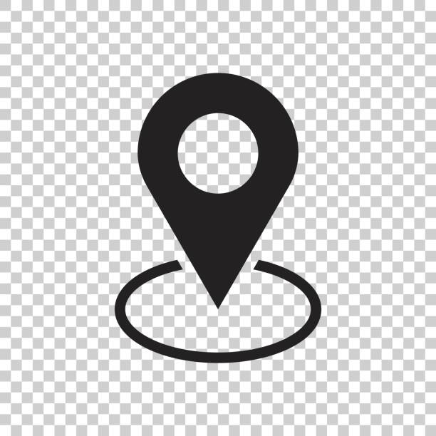 Pin icon vector. Location sign in flat style isolated on isolated background. Navigation map, gps concept. Pin icon vector. Location sign in flat style isolated on isolated background. Navigation map, gps concept. locator map stock illustrations