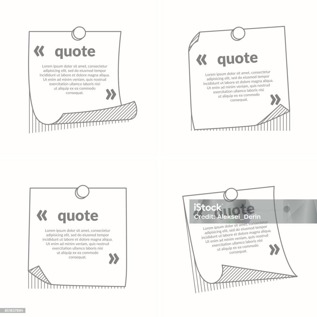 Quotation Note Card Example Template For Quotation Stock Illustration - Download Image Now ...