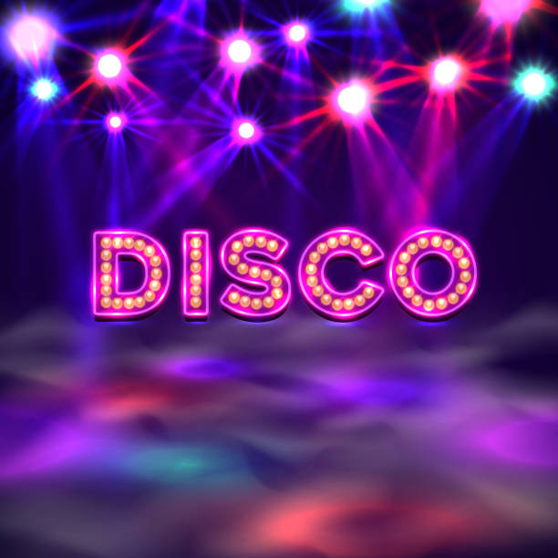 baner na parkiecie, tablica tekstowa disco. - dancing floor stock illustrations