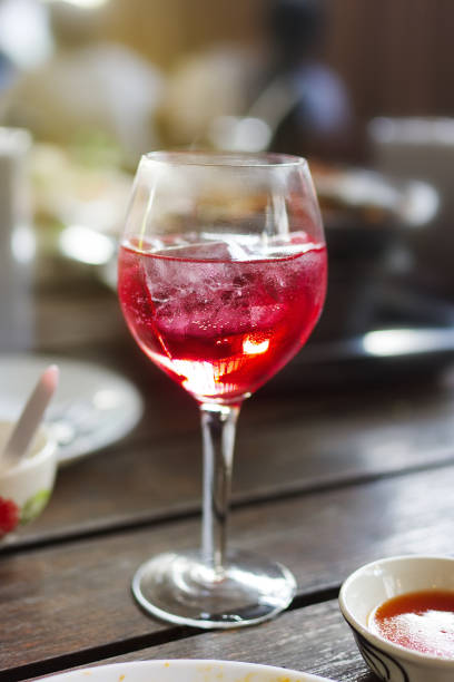 istock Glass of wine on table at the lunch time 851848004