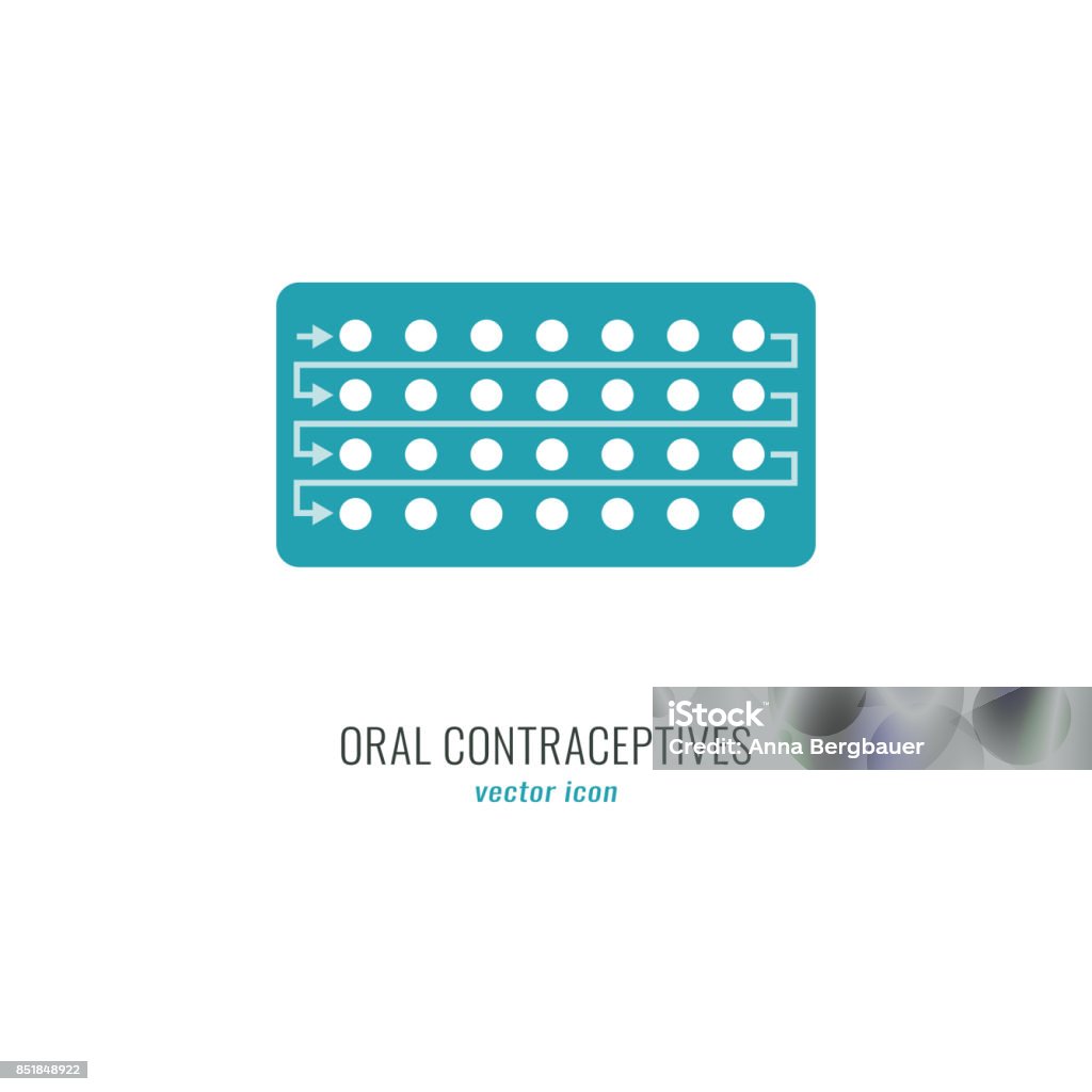 Oral contraception icon Women hormonal pills. Oral contraception icon. Vector illustration isolated on white background. Birth Control Pill stock vector
