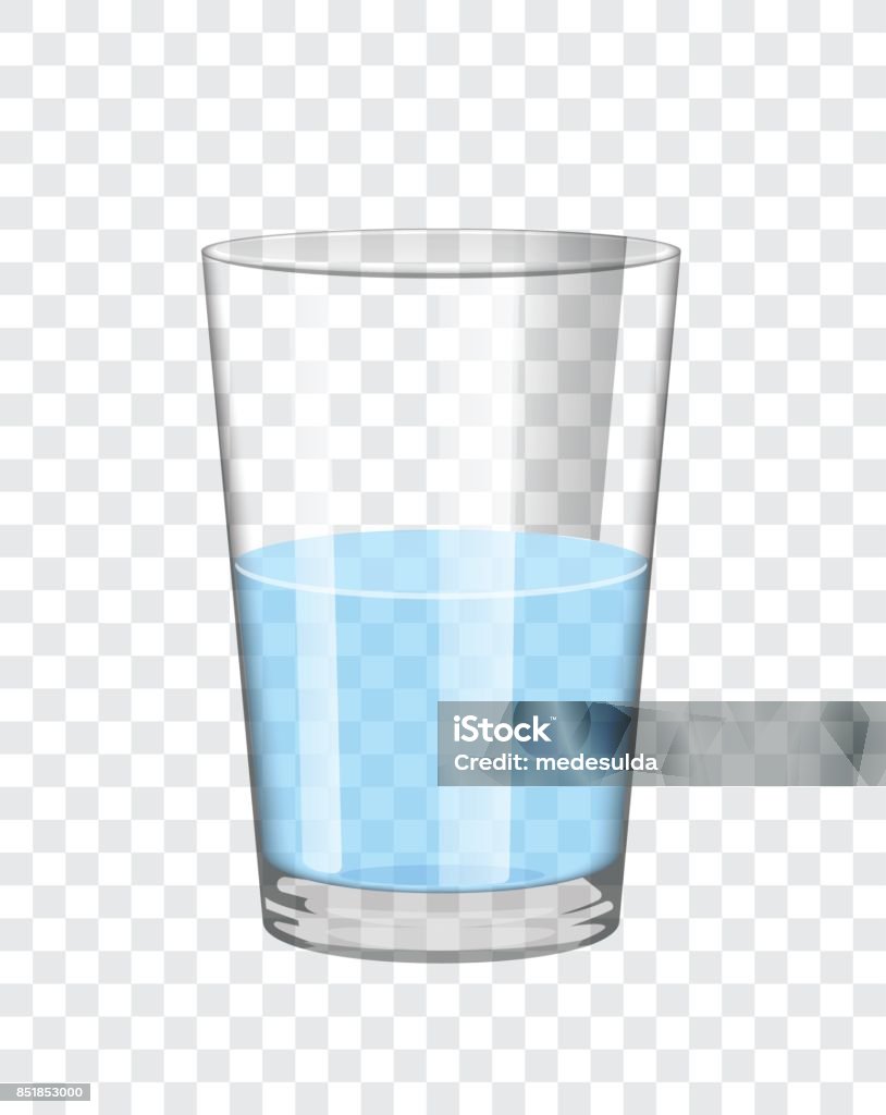 Glass Transparent glass full of water Drinking Glass stock vector