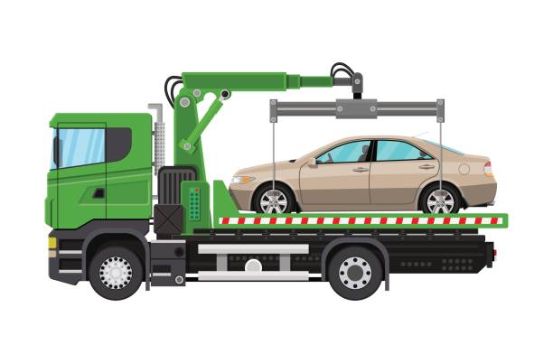 istock Tow truck. City road side assistance service. 851855678