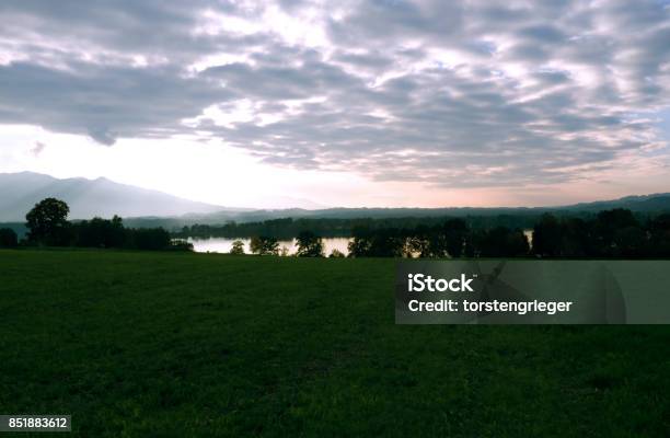 Germany Autumnal Evening Mood In Upper Bavaria Stock Photo - Download Image Now - Alpine climate, Atmosphere, Atmospheric Mood