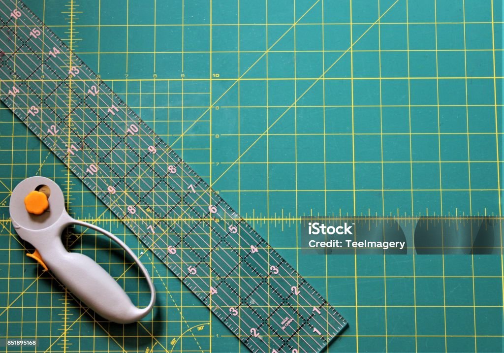 Fabric Cutting Mat Stock Photo - Download Image Now - Cutting Mat