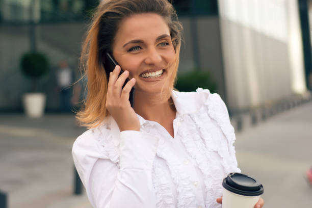 istock Business woman talking on phone 851900938