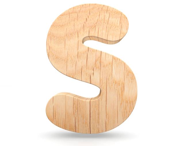 istock 3D decorative wooden Alphabet, capital letter S 851907034