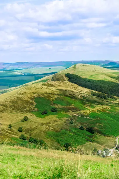 Mam Tor hill near Castleton and Edale in the Peak District National Park, England, UK