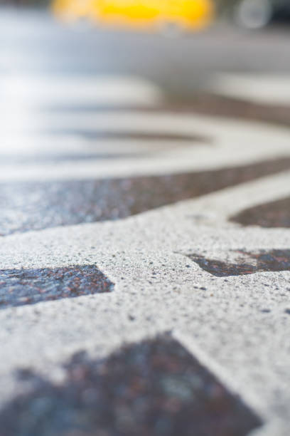 istock Rain wet bike lane symbol 851909650