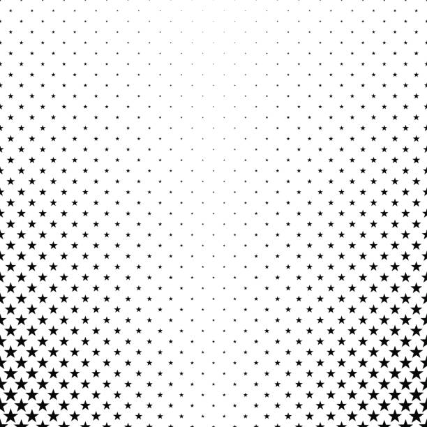 illustrazioni stock, clip art, cartoni animati e icone di tendenza di motivo a stella pentagramma monocromatico - illustrazione vettoriale di sfondo da forme geometriche - star pattern