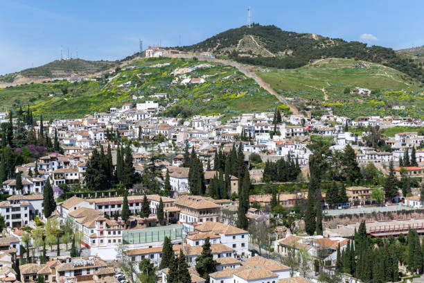 Neighborhood of the Albaicin. Granada, Spain stock photo