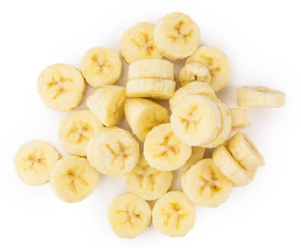 istock Portion of Sliced Bananas isolated on white 851934194