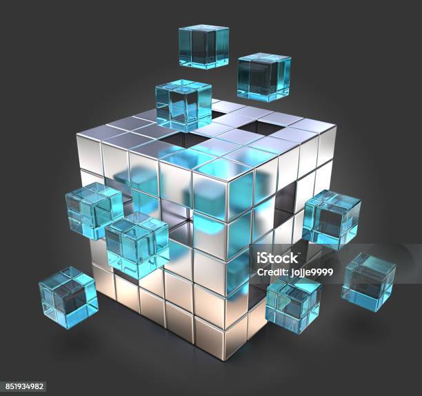 Challenge Stock Photo - Download Image Now - Merging, Cube Shape, Three Dimensional