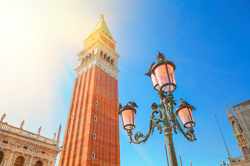 sun shining over San Marko Square in Venice