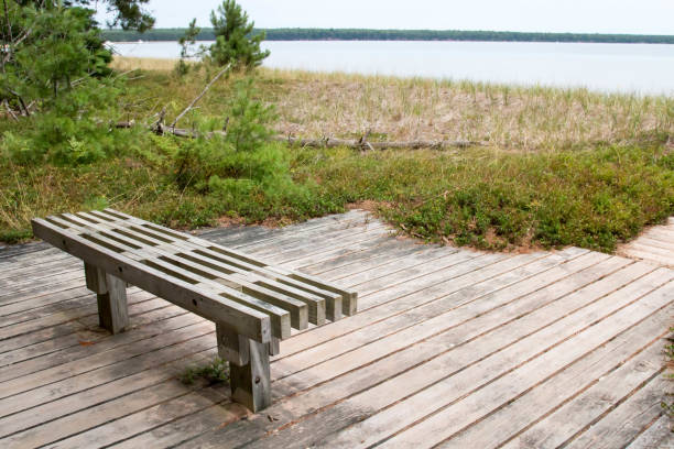 istock Bench and boardwalk on Madeline Island 851941664