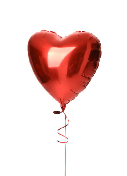 istock Single big  red heart balloon object for birthday isolated 851945468