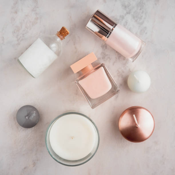 istock Spa beauty products on white marble table flatlay 851946528
