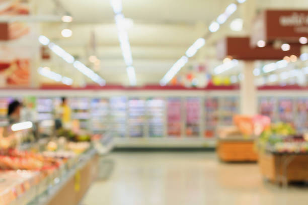 istock supermarket in blurry for background 851948650