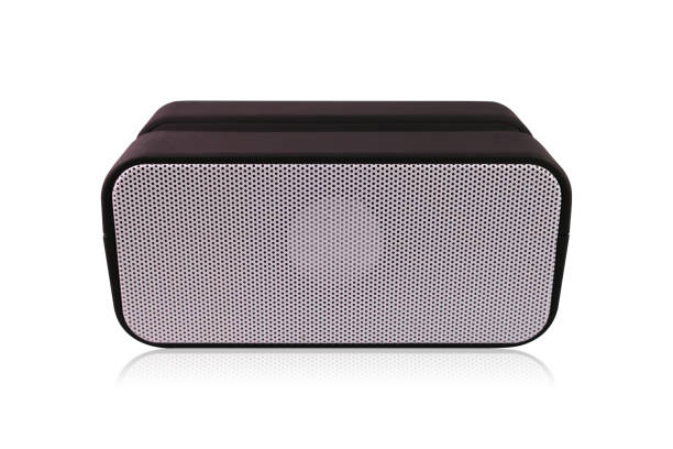 istock Portable wireless speaker isolated on white background. Black loudspeaker for playing music. Clipping paths object. 851948896