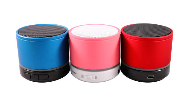 istock Portable wireless speaker isolated on white background. Black loudspeaker for playing music. Clipping paths object. 851948898