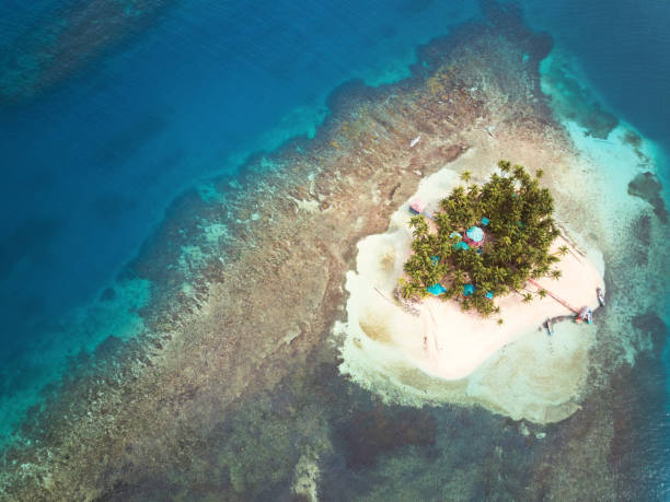 istock Top view on caribbean island 851951388