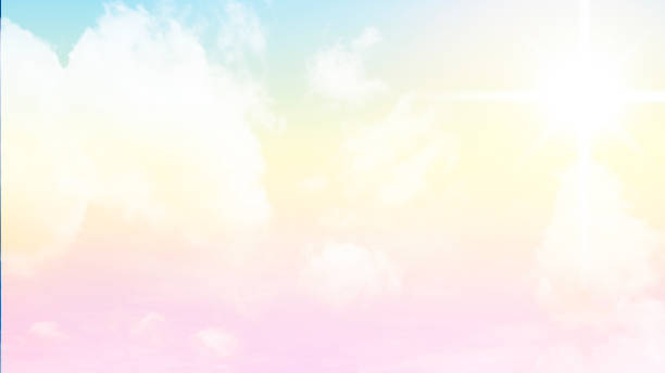 istock Sun and cloud with pastel or mulit color for background or wall paper. 851951920