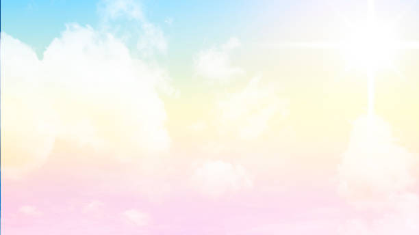 istock Sun and cloud with pastel or mulit color for background or wall paper. 851951922