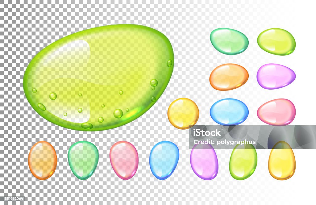 Candy Drop Vector Set Of Vector Colorful Candy Drops On Transparent Background Stock ...