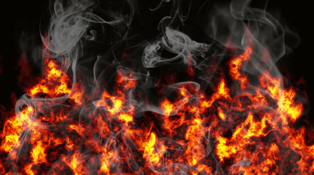istock Texture of fire on a black background. 851952706