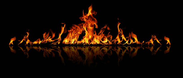 istock Texture of fire on a black background. 851952734