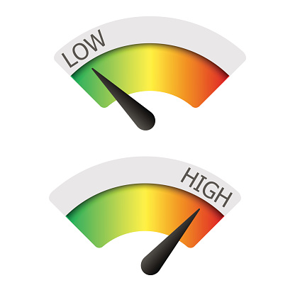 Low  and High gauges. Vector illustration.