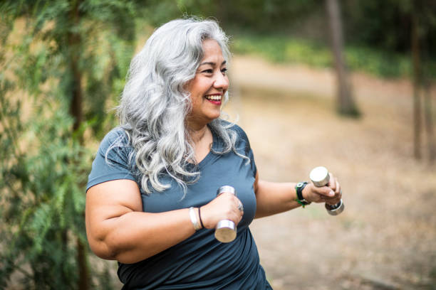 istock Senior Mexican Woman Working Out 851958306