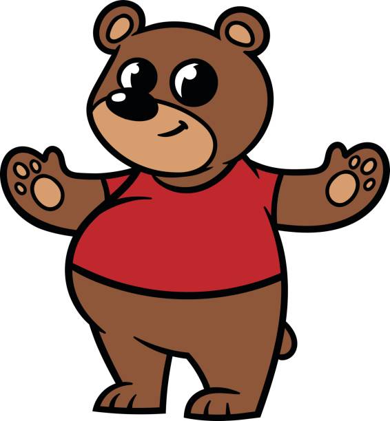 Cartoon Bear Wearing A Tshirt Stock Illustration - Download Image Now -  Animal, Animal Body Part, Animal Wildlife - iStock