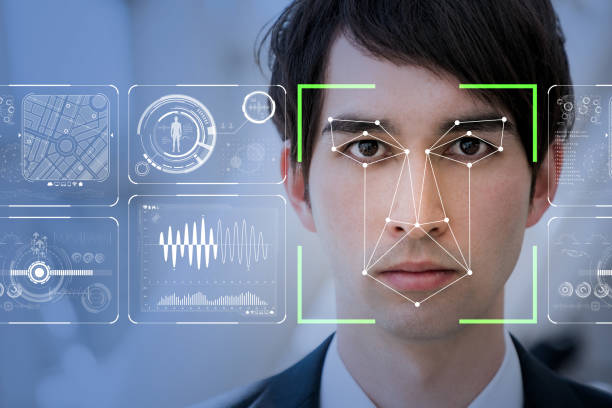 顔認識システムのコンセプトです。 - 顔認証 ストックフォトと画像