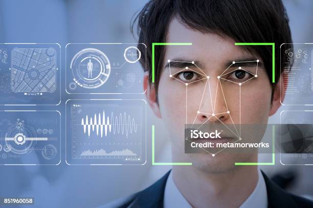 Facial Recognition System Concept Stock Photo - Download Image Now - Facial Recognition Technology, Biometrics, Human Face